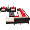 Outsunny 9-Piece Outdoor PE Rattan Wicker Sectional Patio