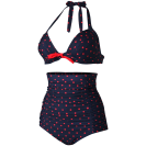 Cocoship Flora Polka Vintage Bikini Swimsuits Swimwear