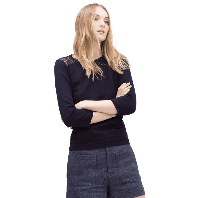 Lace Back Sweater