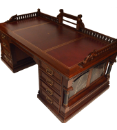 7746 Executive Victorian Desk With Rosa La Vanta Marble