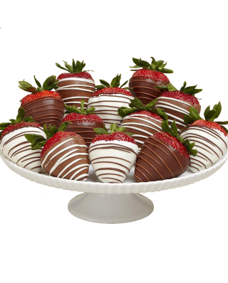 12 Gourmet Dipped Swizzled Strawberries