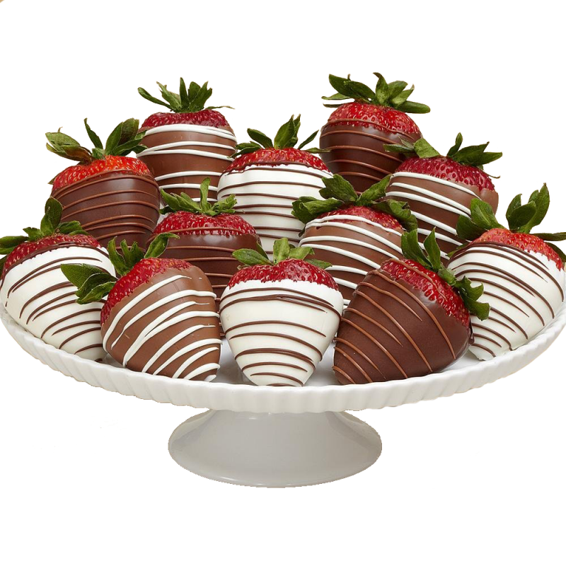12 Gourmet Dipped Swizzled Strawberries