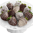 12 Gourmet Dipped Swizzled Strawberries