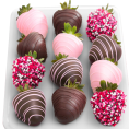 12 Gourmet Dipped Swizzled Strawberries