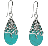 Floral Vine Ornate Teardrop Natural 