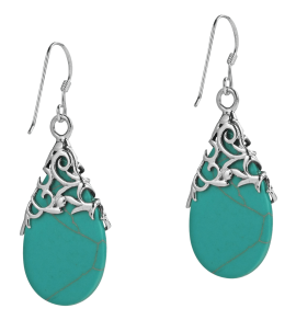 Floral Vine Ornate Teardrop Natural 