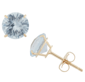 Round Birthstone Stud Earrings 