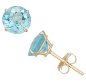 Round Birthstone Stud Earrings 