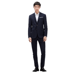 Navy Blue Checked Suit