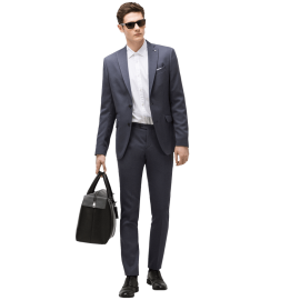 Textured Weave Suit, Breast Pocket Detail