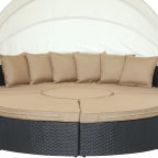 LexMod Quest Circular Outdoor Wicker Rattan Patio Daybed