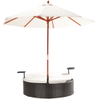 Marbella Espresso Outdoor Patio Double Chaise Lounge Bed