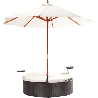 Marbella Espresso Outdoor Patio Double Chaise Lounge Bed