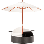Marbella Espresso Outdoor Patio Double Chaise Lounge Bed