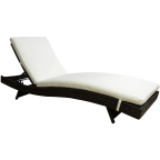 Outsunny Adjustable PE Rattan Wicker Patio Chaise Lounge Chair