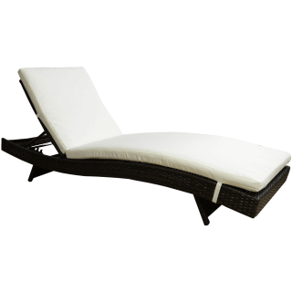 Outsunny Adjustable PE Rattan Wicker Patio Chaise Lounge Chair