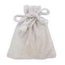 White Cotton Calico Pouch with Drawstring for Gift Packaging