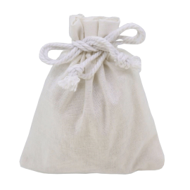 White Cotton Calico Pouch with Drawstring for Gift Packaging