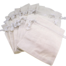 White Cotton Calico Pouch with Drawstring for Gift Packaging