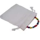 White Cotton Calico Pouch with Drawstring for Gift Packaging