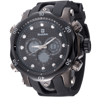 Bestdon Swiss Men's Sports Watches Quartz Analog Six Hands Black