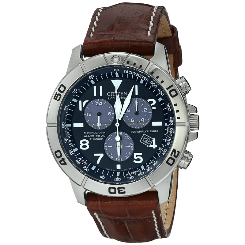 Citizen Men's BL5250 02L Titanium Eco Drive Watch with Leather Band