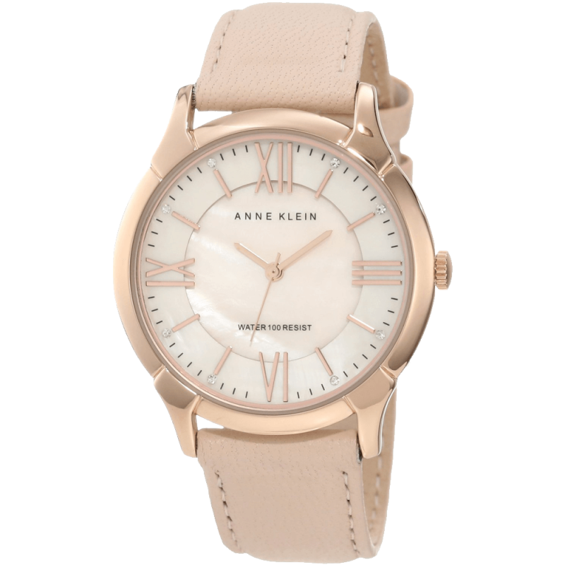 Anne Klein Women Rose Gold Tone Watch with Swarovski Crystals