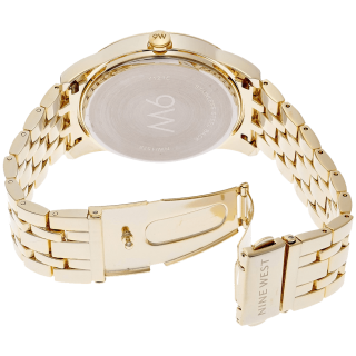 Nine West Women's Champagne Dial Gold Tone Bracelet Watch