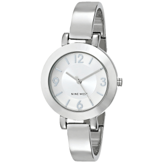 Nine West Women's Silver Tone Sunray Dial