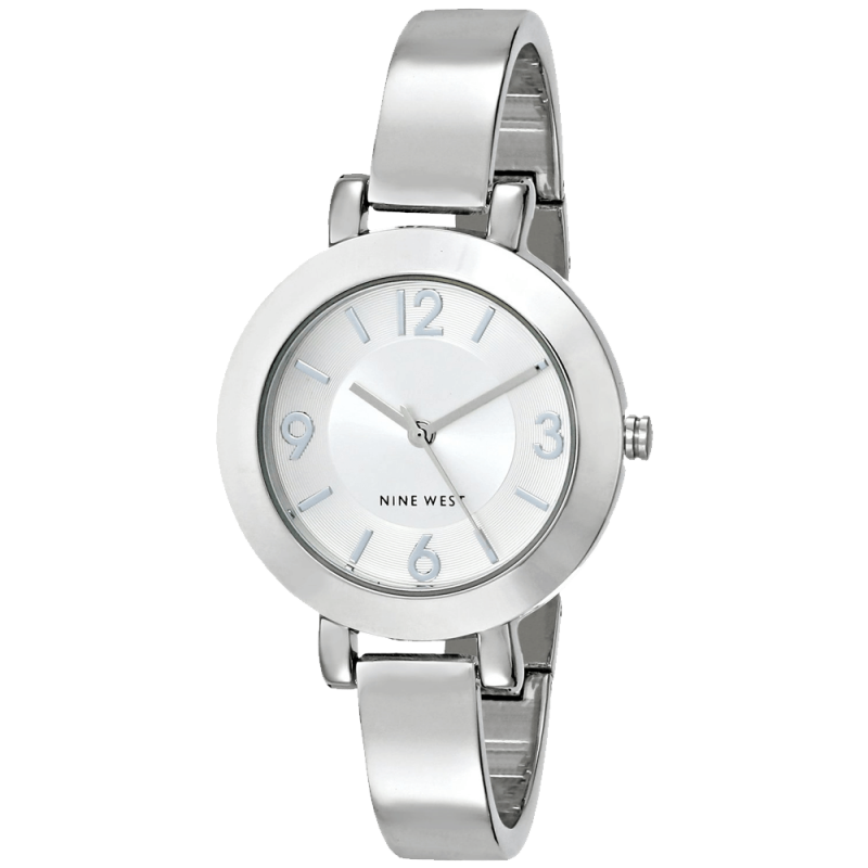 Nine West Women's Silver Tone Sunray Dial