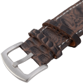 Oulm Analog Dark Brown Leather Strap Four Sub Men Watch