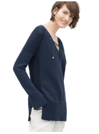 Lace-up V-neck Sweater