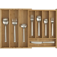Expandable Bamboo Flatware Tray