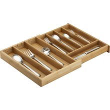 Expandable Bamboo Flatware Tray