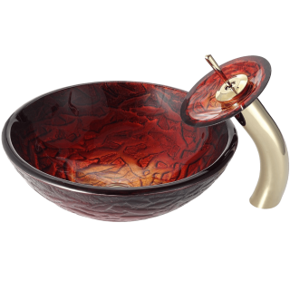Kraus Nix Glass Vessel Sink and Waterfall Faucet