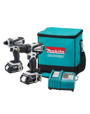Makita LCT200W 18-Volt Compact Lithium-Ion Cordless Combo Kit 2-Piece 