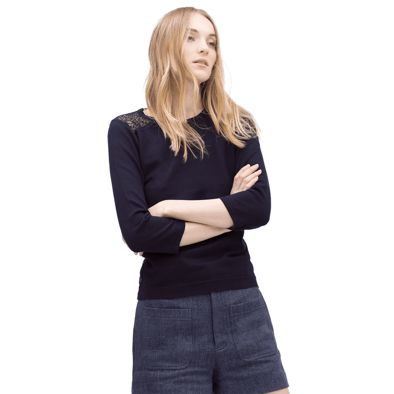 Lace Back Sweater