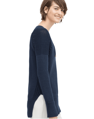 Lace-up V-neck Sweater