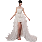 White Removable Sleeveless Ball Gown In Lace Wedding Dress