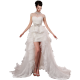 White Removable Sleeveless Ball Gown In Lace Wedding Dress
