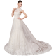 White Sleeveless Ball Gown In Lace Wedding Dress