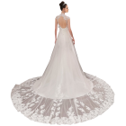 White Sleeveless Ball Gown In Lace Wedding Dress