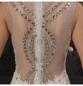 White Strap Ball Gown In Lace Wedding Dress
