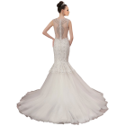 White Strap Ball Gown In Lace Wedding Dress