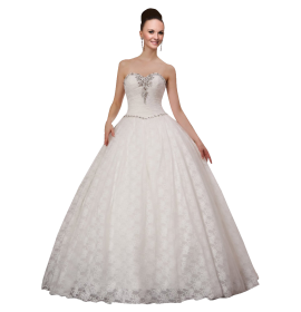 Strapless Ball Gown In Lace Wedding Dress