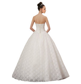 Strapless Ball Gown In Lace Wedding Dress