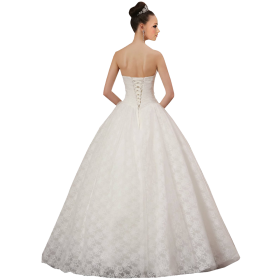 Strapless Ball Gown In Lace Wedding Dress