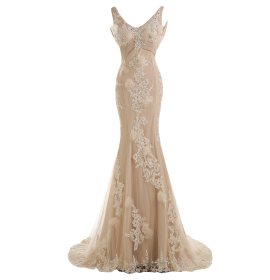 Champagne Mermaid Wedding Dresses