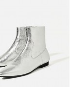 Laminated Leather Ankle Boots
