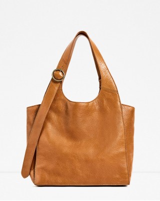 Leather Tote With Buckles